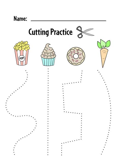 Cutting Worksheet For Preschoolers Printable