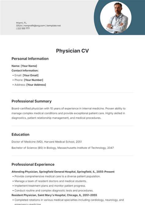 Cv Physician Template