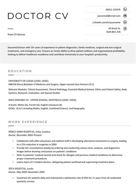 Cv Template Doctor