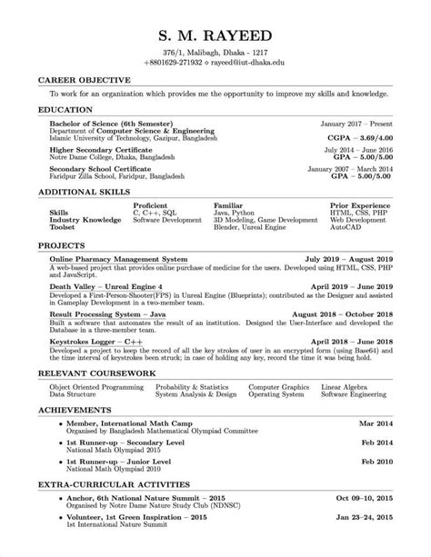 Cv Template For Latex