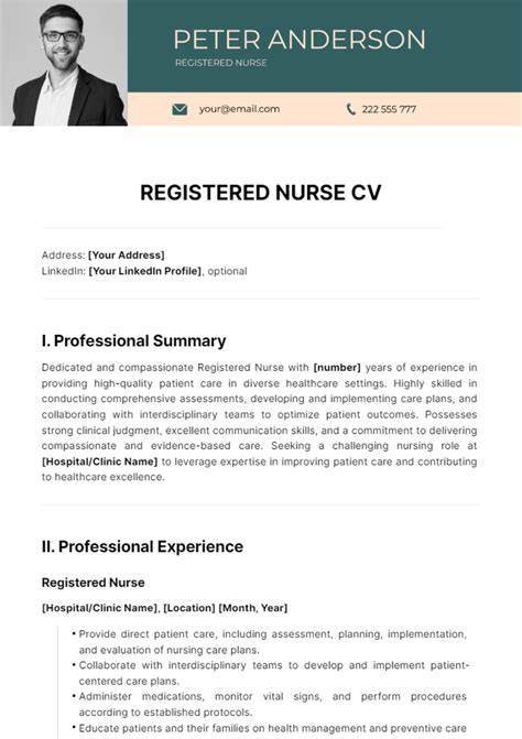 Cv Template Registered Nurse
