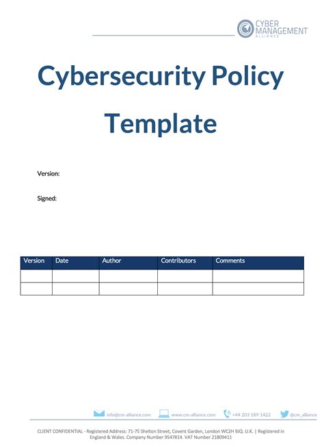 Cybersecurity Policy Templates