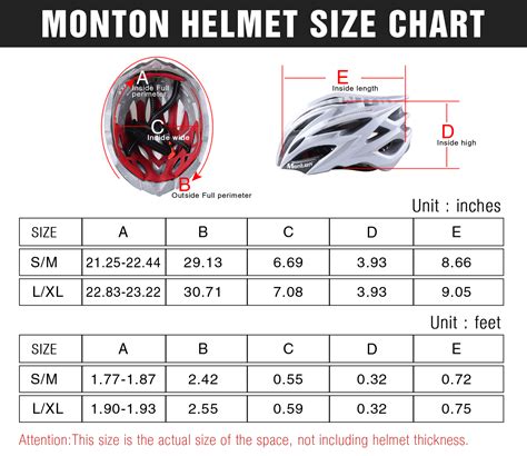 Cycle Helmet Size Chart