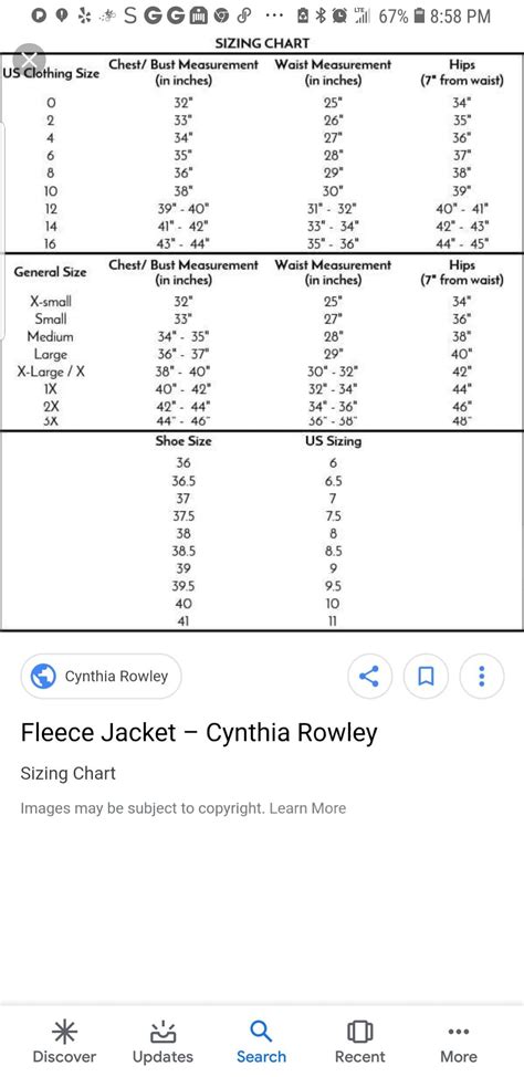 Cynthia Rowley Size Chart