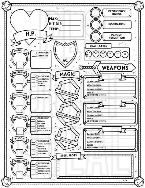 D&d Character Sheet Templates