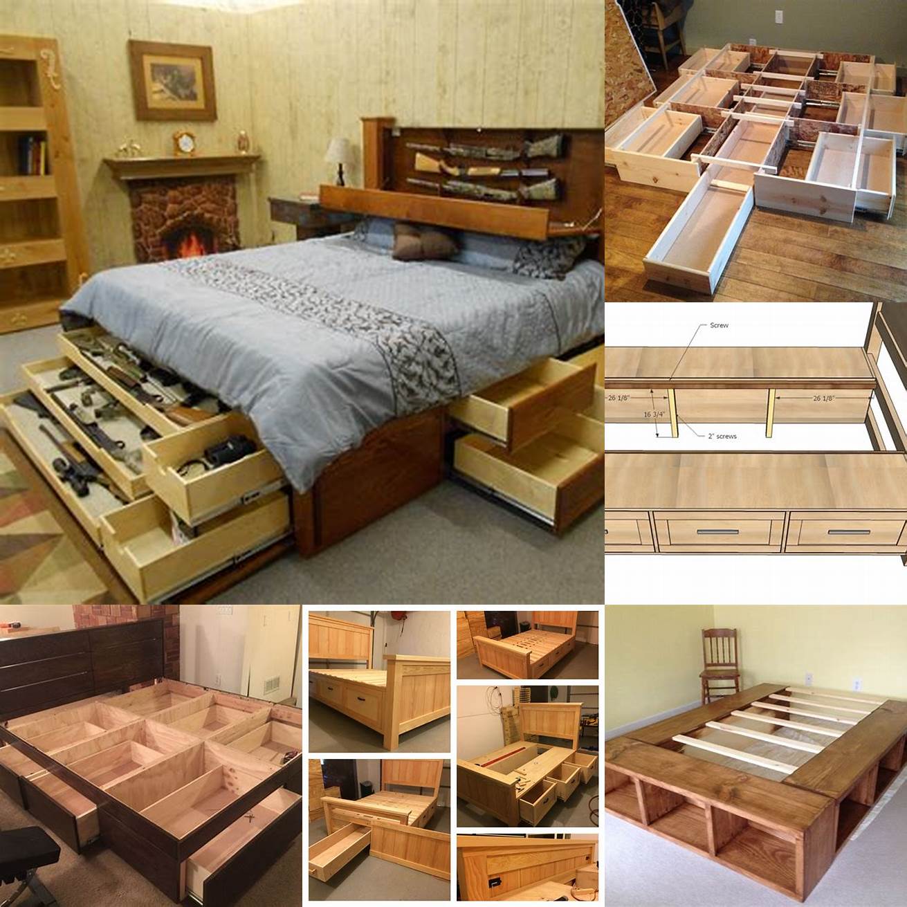 DIY king bed with drawers