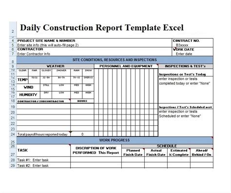Daily Log Construction Template