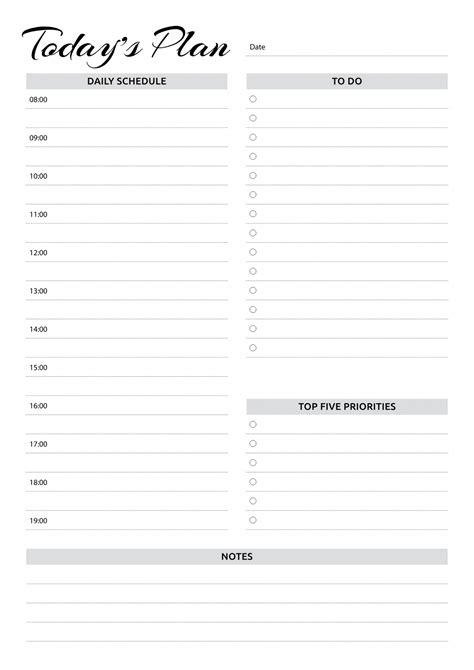 Daily Planner Hourly Printable