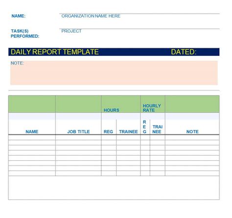 Daily Report Template