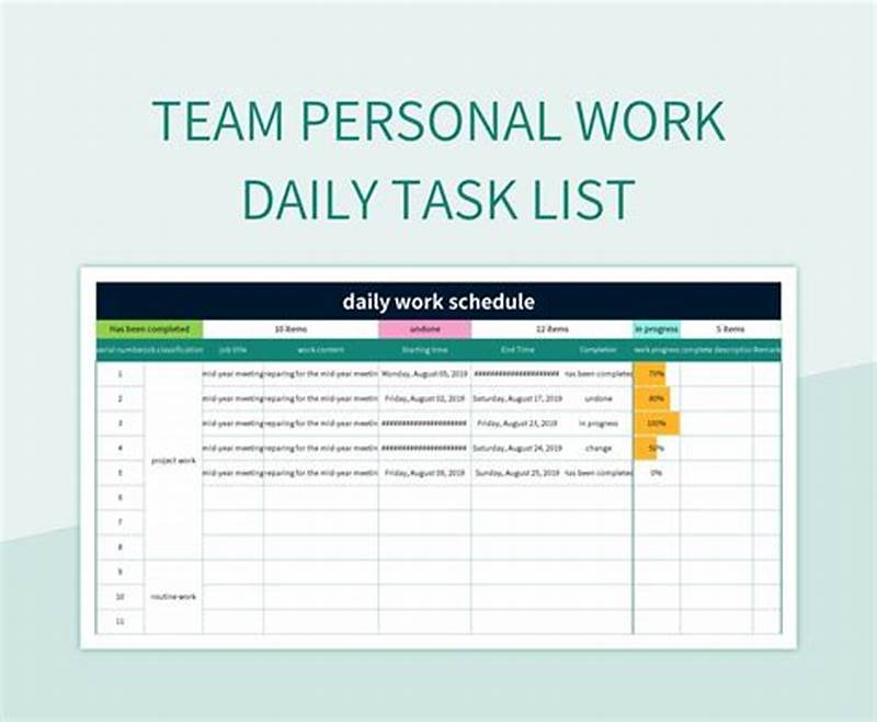 Daily Task Checklist Excel Template