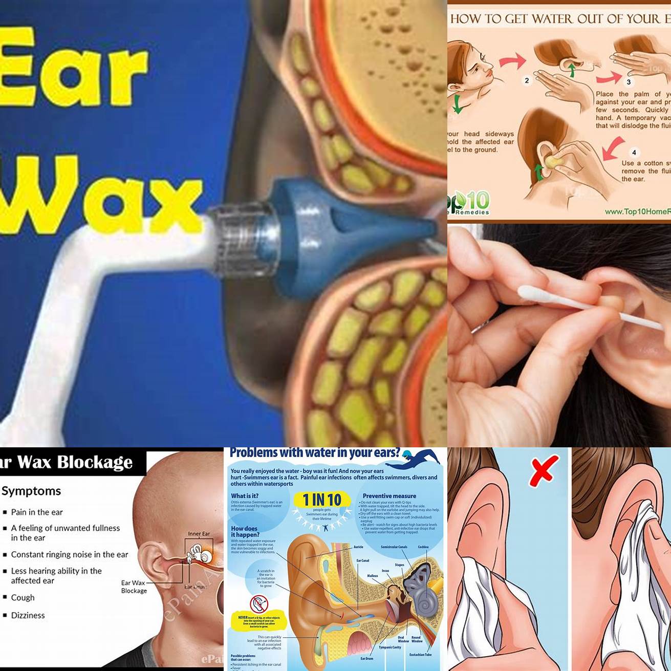 Dampen a cotton ball or soft cloth with water and gently wipe the inside of the ear flap and the entrance of the ear canal