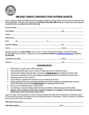 Dance Contract Template