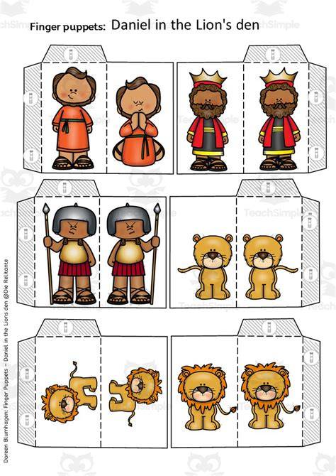 Daniel And The Lions Den Finger Puppet Printable