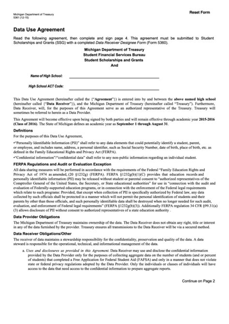 Data Use Agreement Template