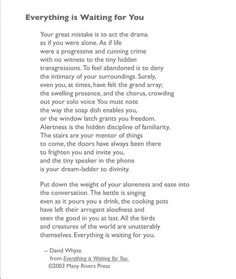 David Whyte Everything Is Waiting For You Printable