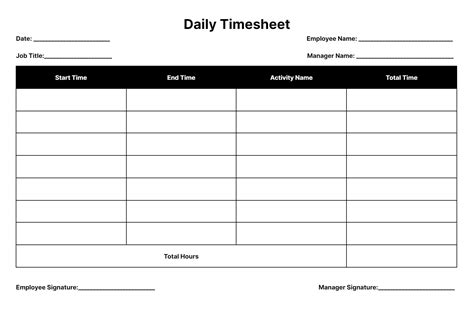 Day Timesheet Template