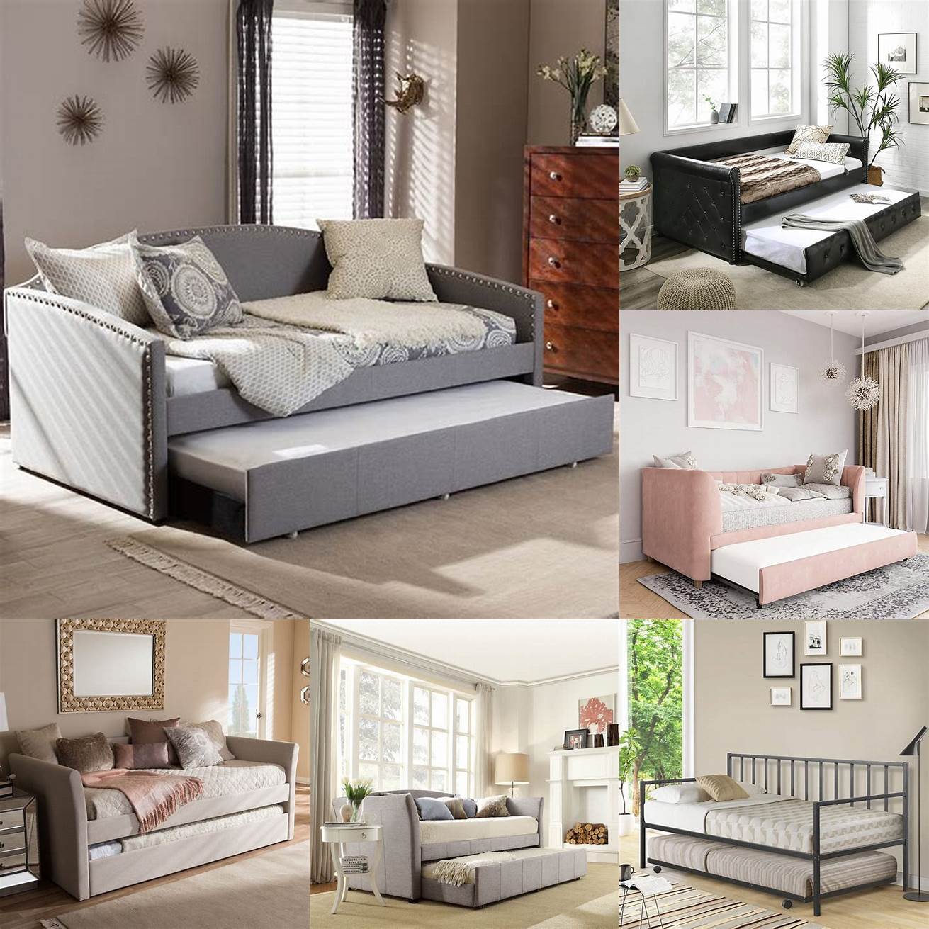 Daybeds with trundle are perfect for small living rooms or studio apartments