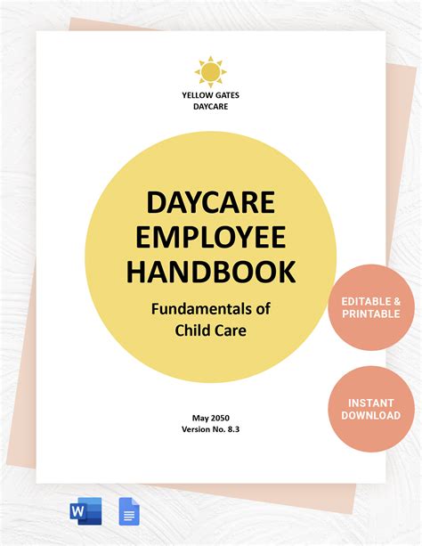 Daycare Employee Handbook Template