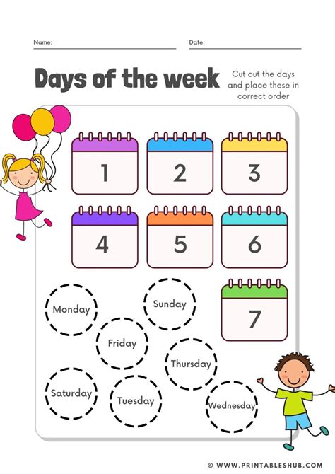 Days Of The Week Worksheets Free Printables