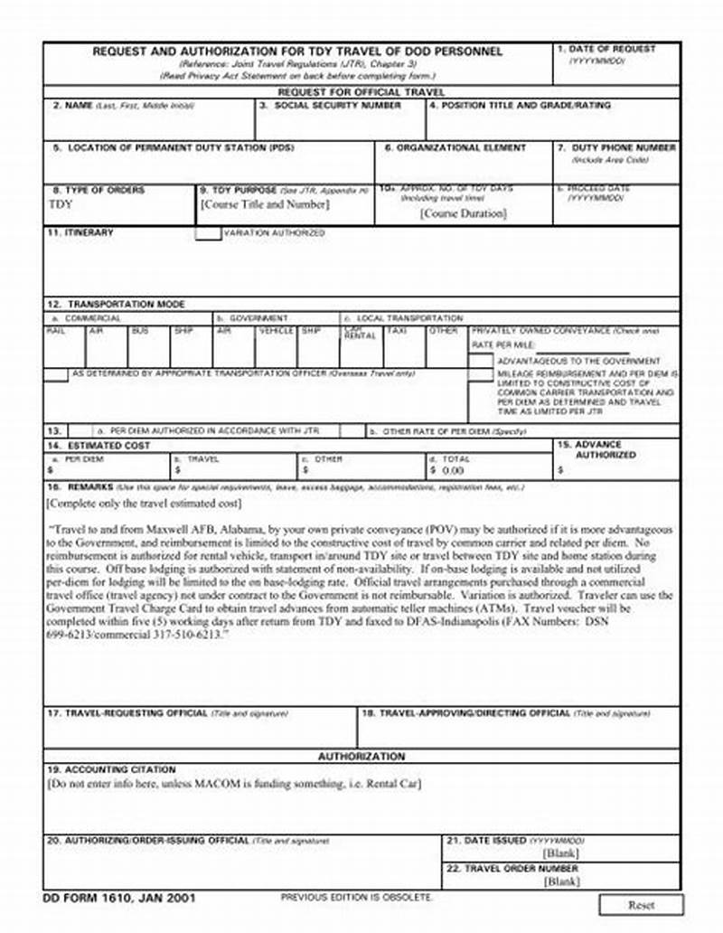 Dd Form 1610 Example