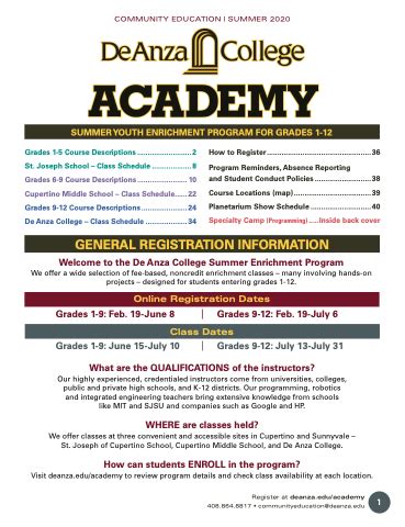 De Anza Community College Course Catalog