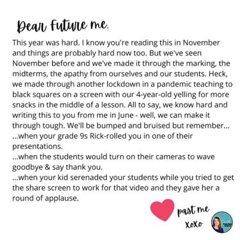 Dear Future Me Letter Template