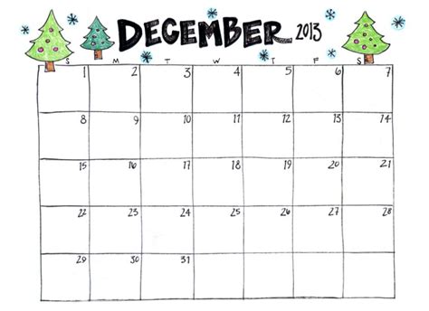 December Monthly Calendar Printable