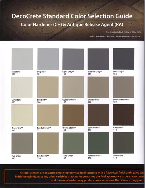 Deco Crete Color Chart