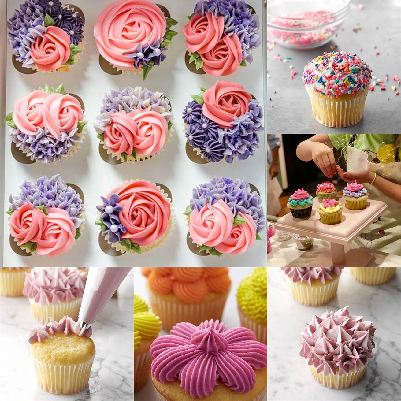 Decorating cupcakes