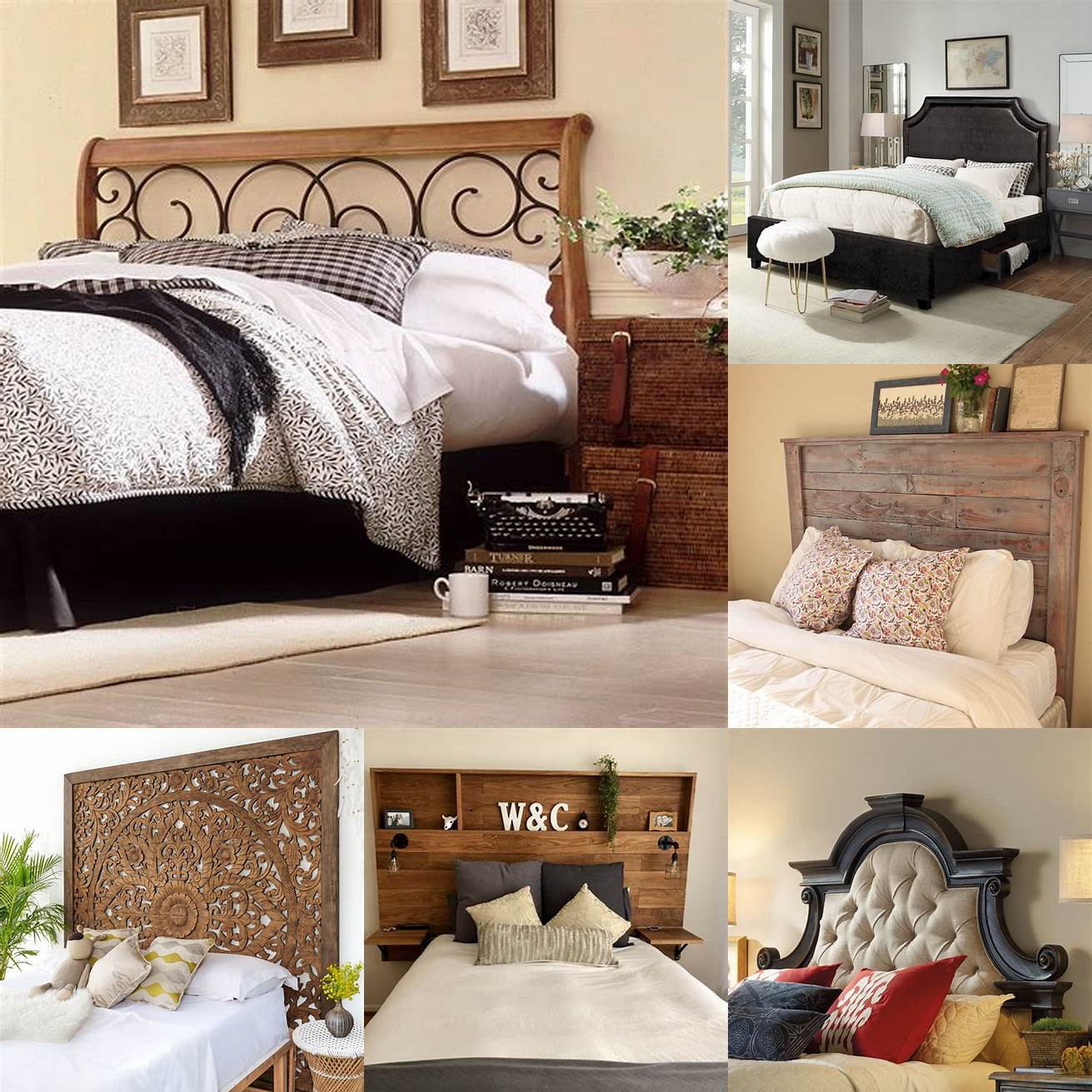 Decorative headboard and bed frame