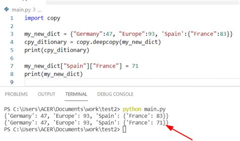 Deep copy of a dict in python