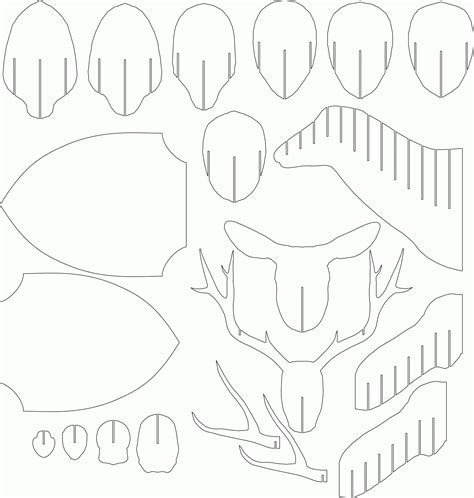 Deer Cardboard Head Template