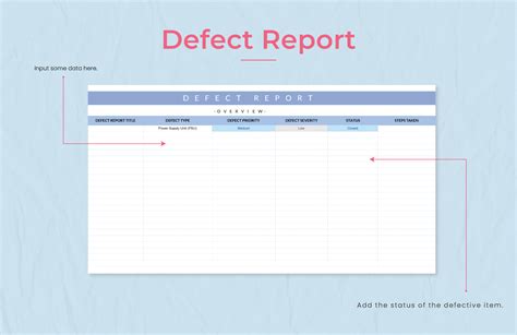 Defect Report Template