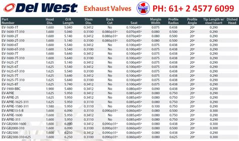 Del West Titanium Valves Catalog
