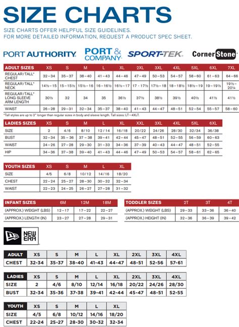 Dennis Uniform Size Chart