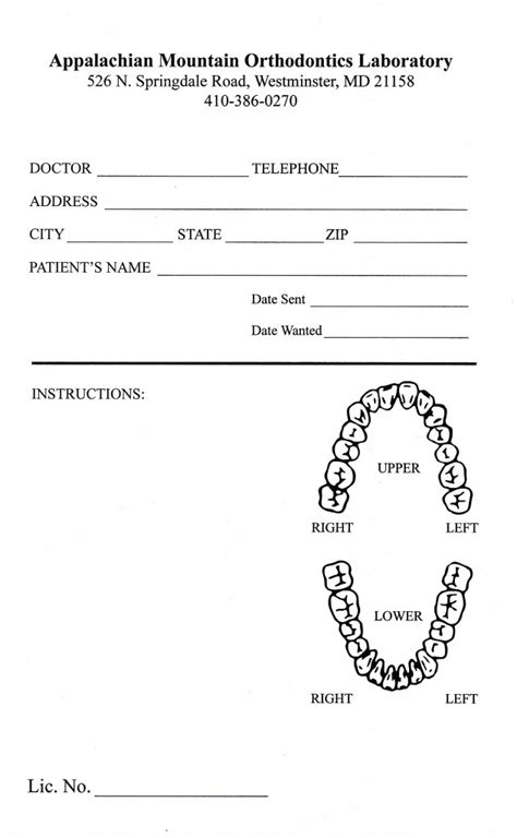 Dental Lab Slip Templates