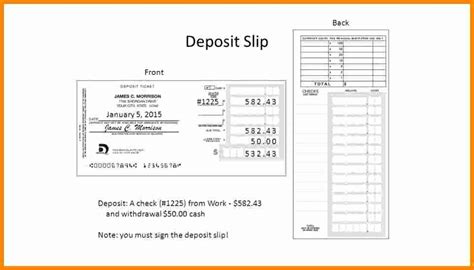 Deposit Slip Template For Quickbooks