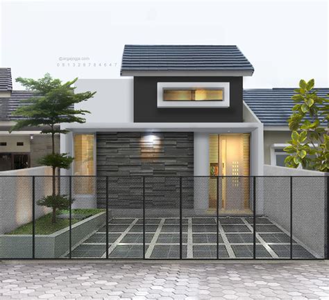 desain fasad rumah 4x10 meter