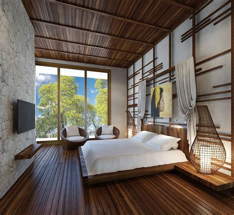 desain interior kamar rumah kayu yang alami