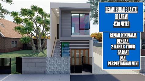 desain rumah 4x10 dengan warna cerah