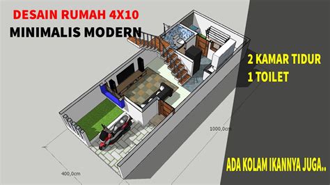 desain rumah ukuran 4x10 meter 2 lantai