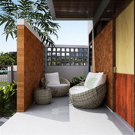 desain teras rumah modern dengan kursi santai