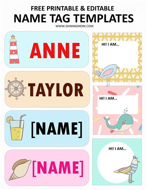 Design Your Own Name Tags For Kids Printables
