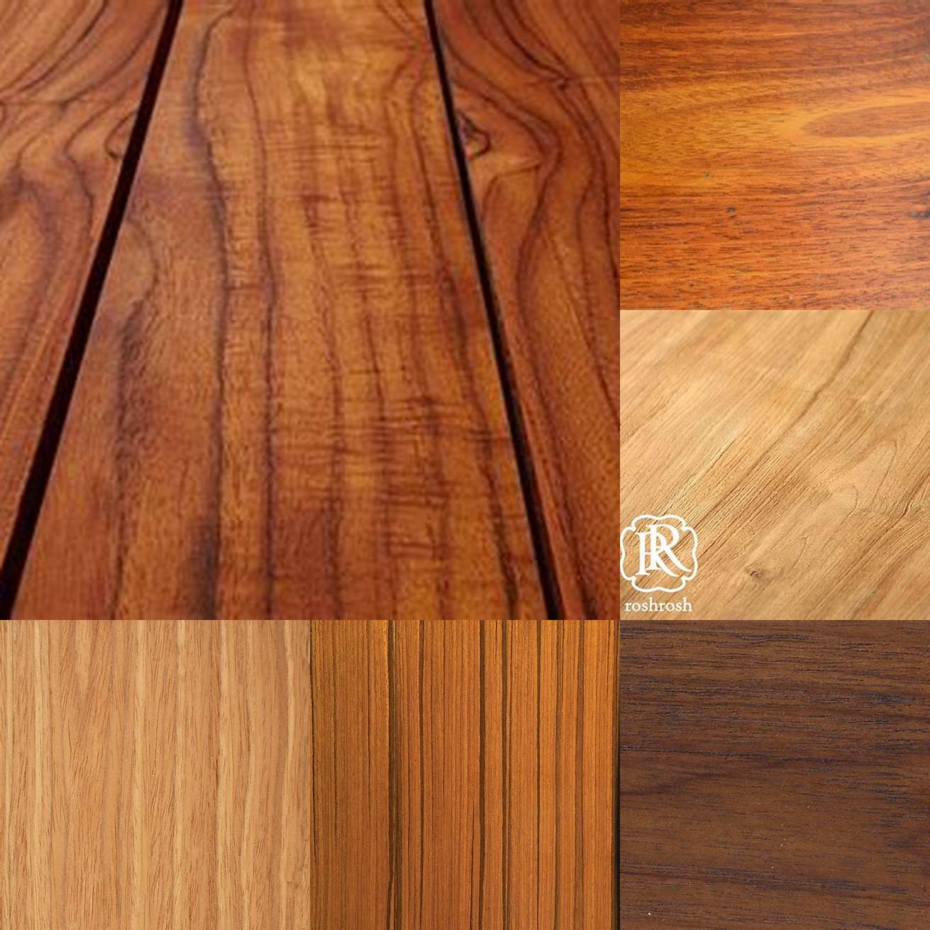 Detail shot of the teak wood grain