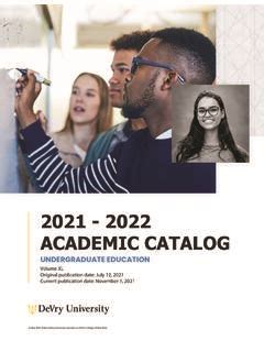 Devry Undergraduate Catalog
