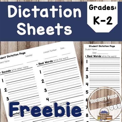 Dictation Printabls