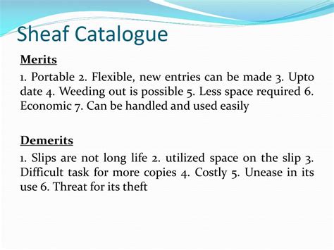 Difference Between Card Catalogue And Sheaf Catalogue