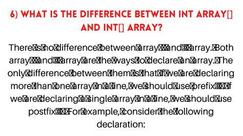 Difference between int array and int array