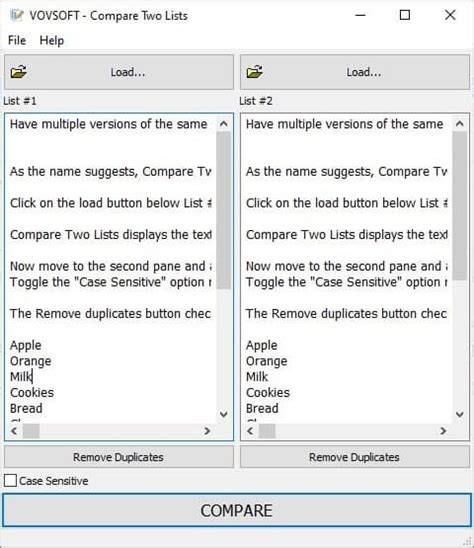 Difference between two lists