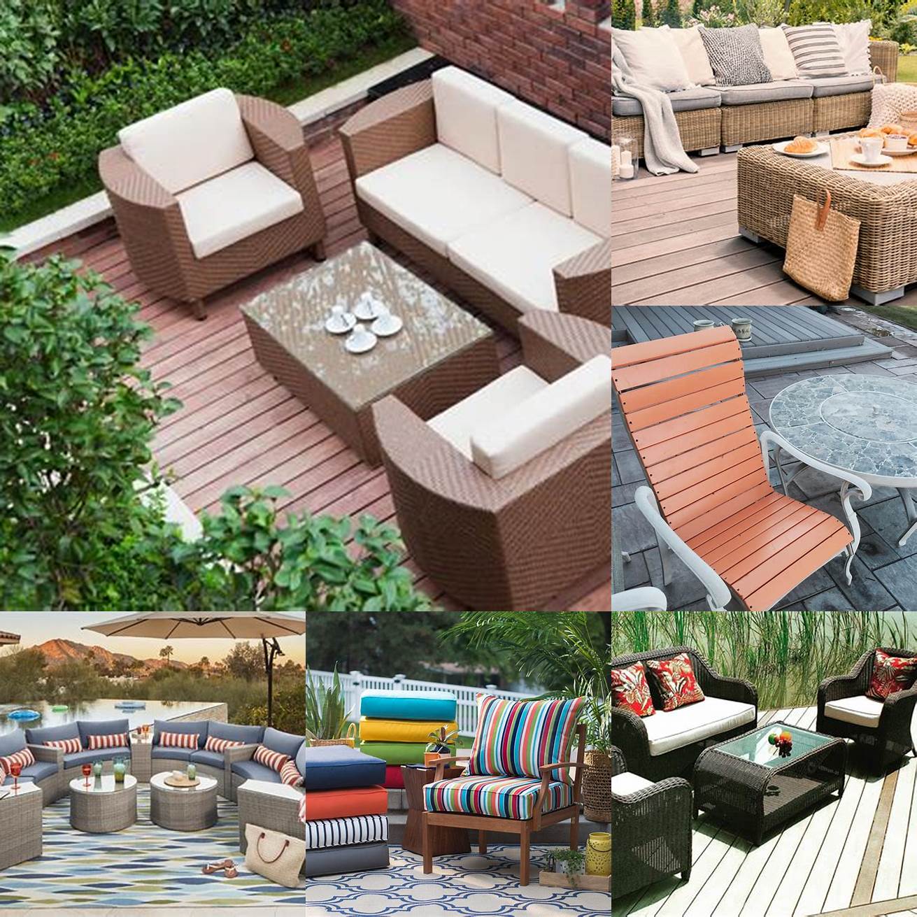 Different types of outdoor furniture material